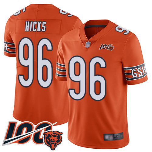 Chicago Bears Limited Orange Men Akiem Hicks Alternate Jersey NFL Football #96 100th Season